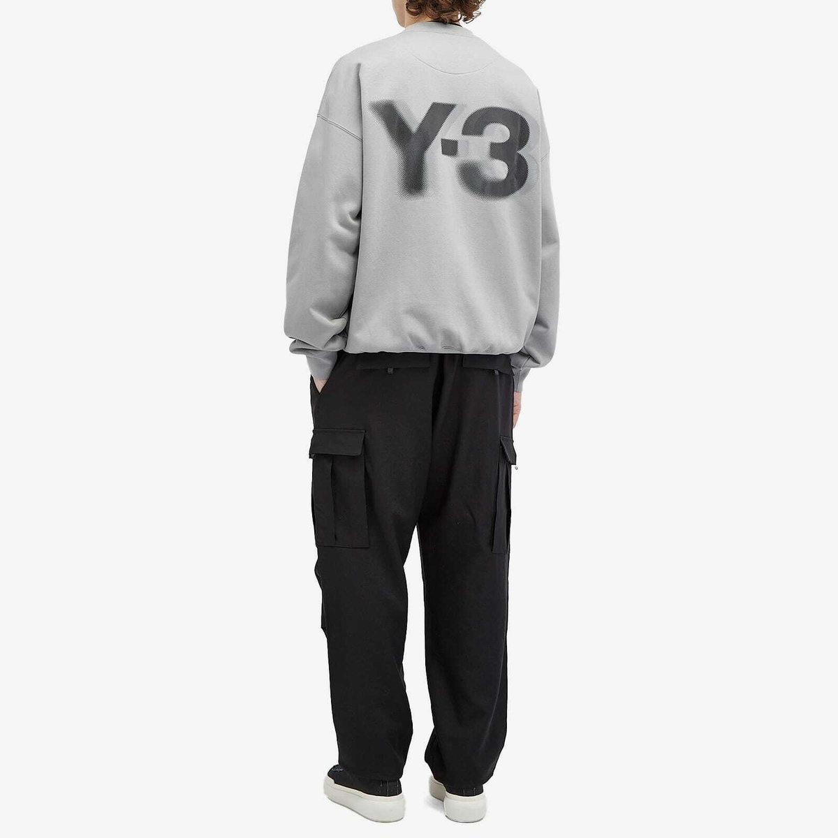 Y-3 Men's Logo Crew Sweat in Grey Y-3
