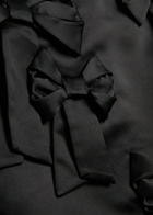 Ganni Bow-appliquéd Satin Midi Dress Black