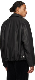 Solid Homme Black Insulated Faux-Leather Jacket