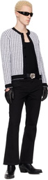 Ernest W. Baker White & Black Check Boucle Cardigan