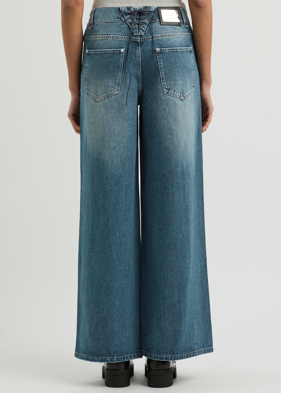 House OF Sunny Wide-leg Denim Jeans Mid Blu