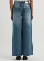 House OF Sunny Wide-leg Denim Jeans Mid Blu