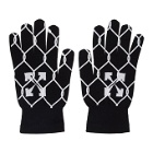 Off-White Black and White Knit Fence Gloves