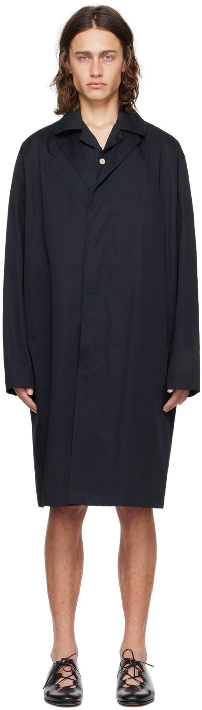 Notched Lapel Fur Short Coat - Black