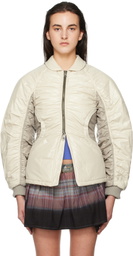 Andersson Bell Off-White Luna Back-Corset Bomber Jacket
