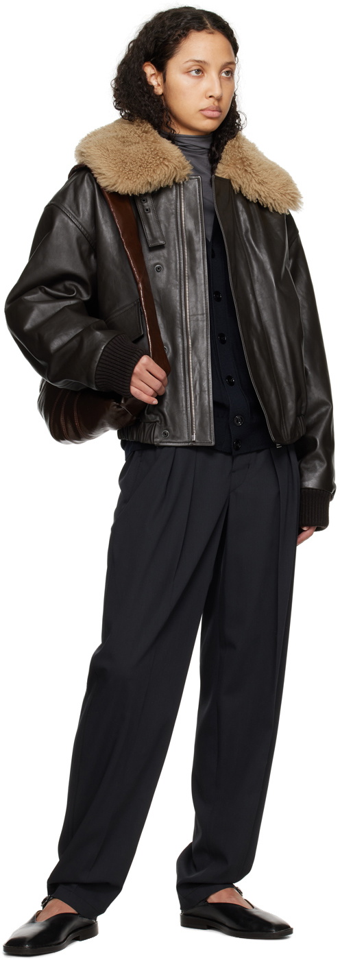 LEMAIRE Black Pleated Pants