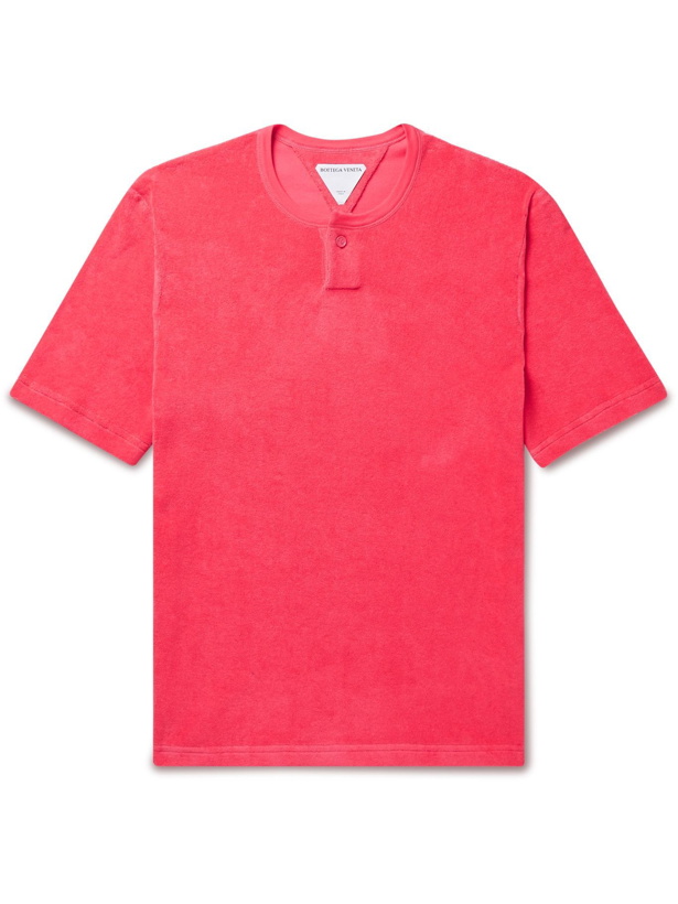 Photo: Bottega Veneta - Cotton-Blend Terry Henley T-Shirt - Pink