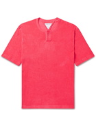 Bottega Veneta - Cotton-Blend Terry Henley T-Shirt - Pink