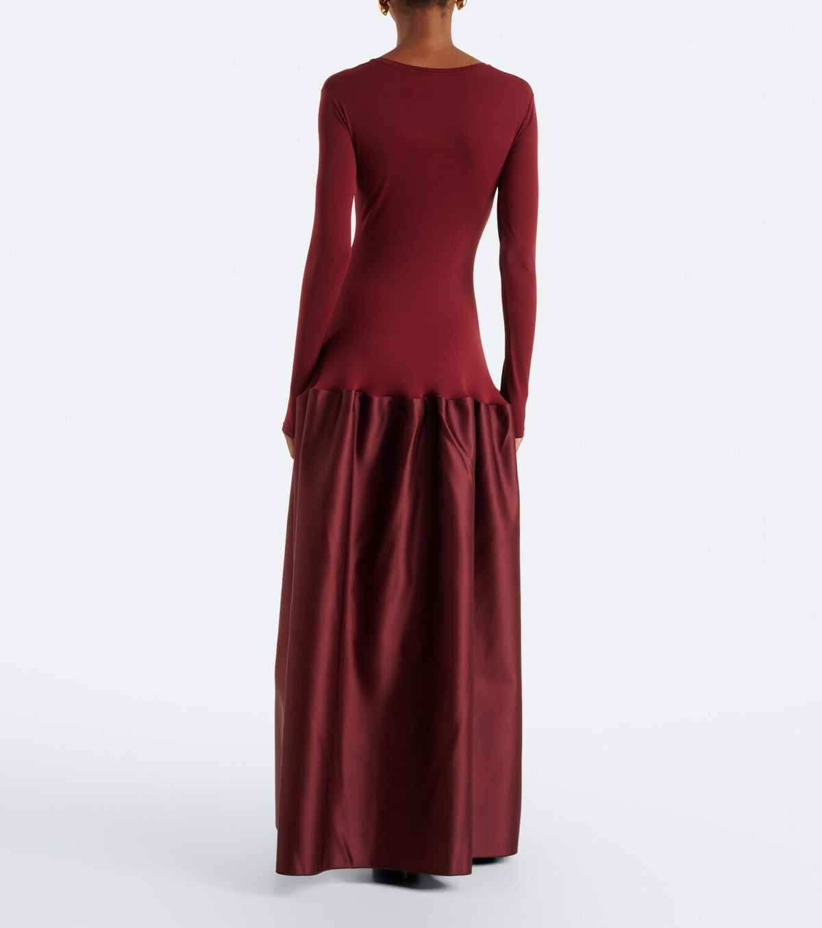 Fforme Catrin jersey and duchesse satin maxi dress