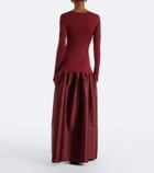 Fforme Catrin jersey and duchesse satin maxi dress