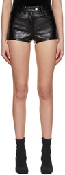 Courrèges Black Vinyl Shorts