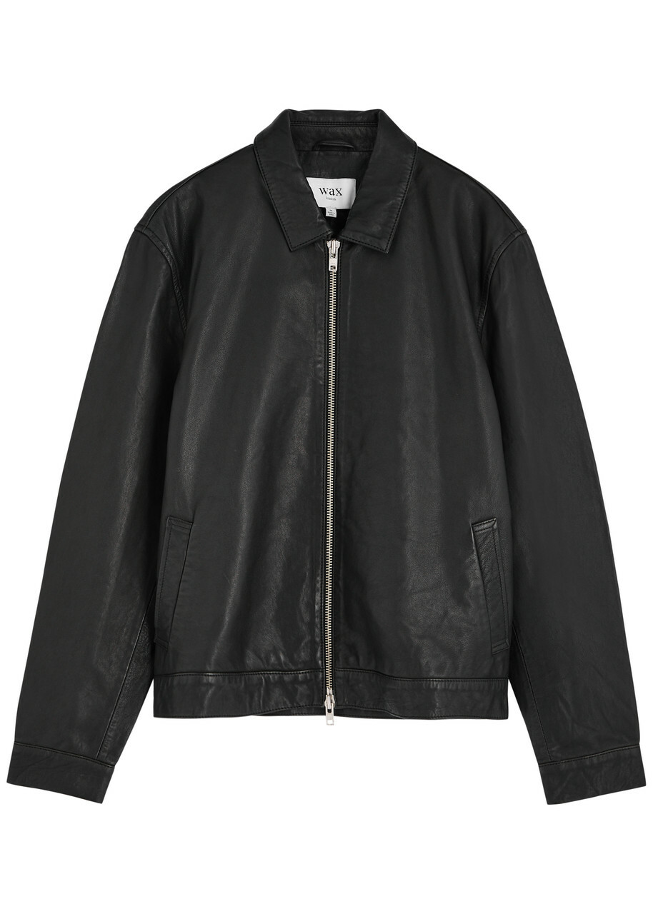 Wax London Kendal Leather Jacket Black Wax London