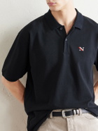 Neighborhood - Logo-Appliquéd Embroidered Cotton-Piqué Polo Shirt - Black