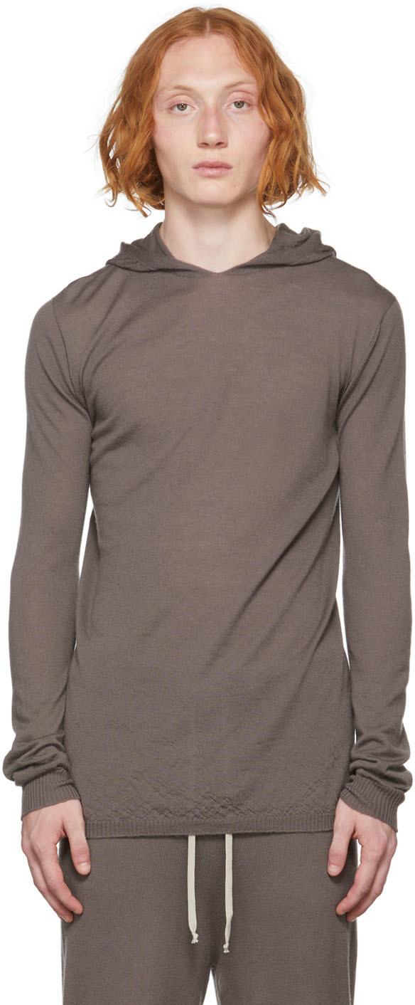 Rick Owens Brown LS Hoodie Rick Owens