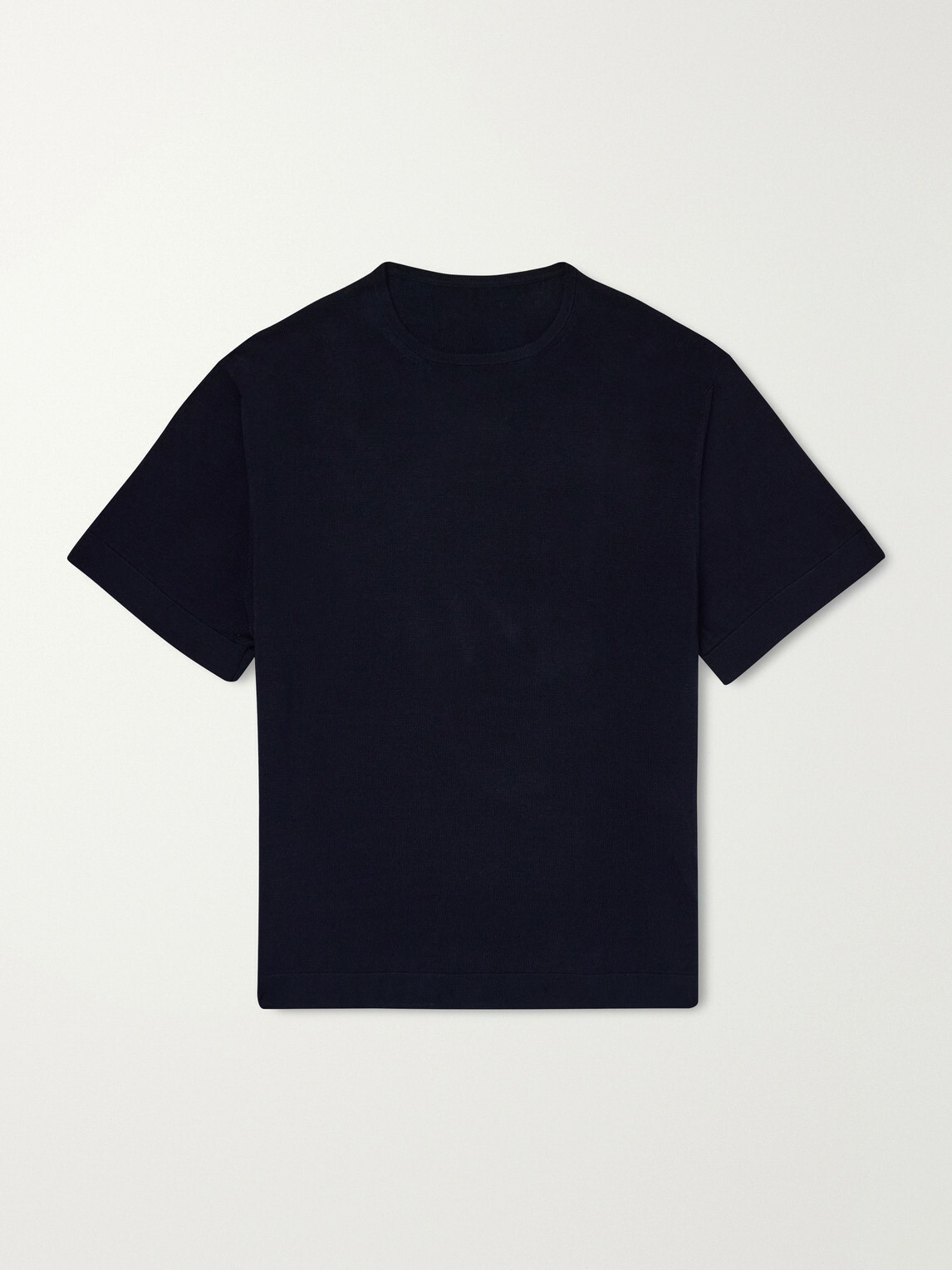 Stòffa - Knitted Cotton T-Shirt - Blue