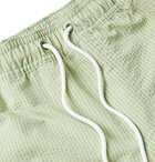 Saturdays NYC - Timothy Mid-Length Striped Seersucker Swim Shorts - Green