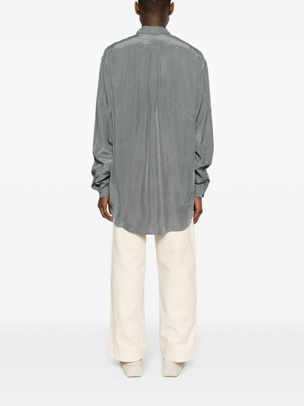 The Frankie Shop Grey Leland Long-Sleeve Shirt