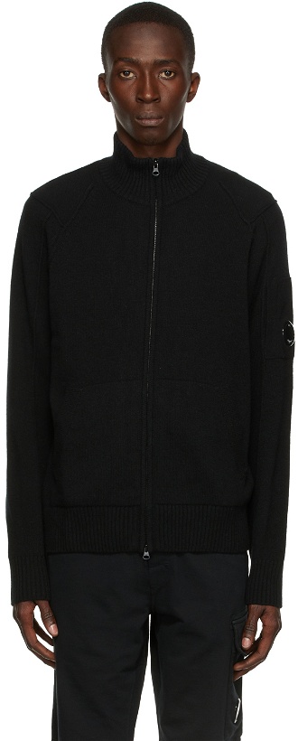 Photo: C.P. Company Black Lambswool Zip Sweater
