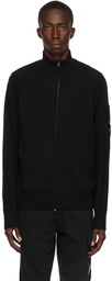 C.P. Company Black Lambswool Zip Sweater