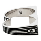 Alexander McQueen Silver Logo Double Ring
