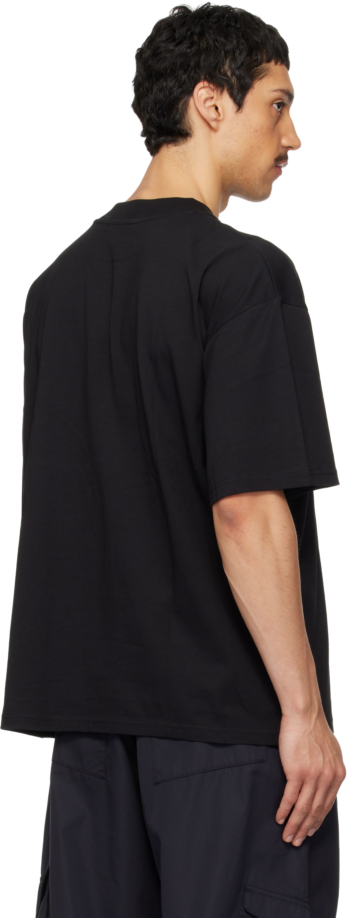 EGONlab Black Hermine Print Cotton T-shirt