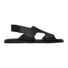 Giorgio Armani Black Calfskin Adria Sandals