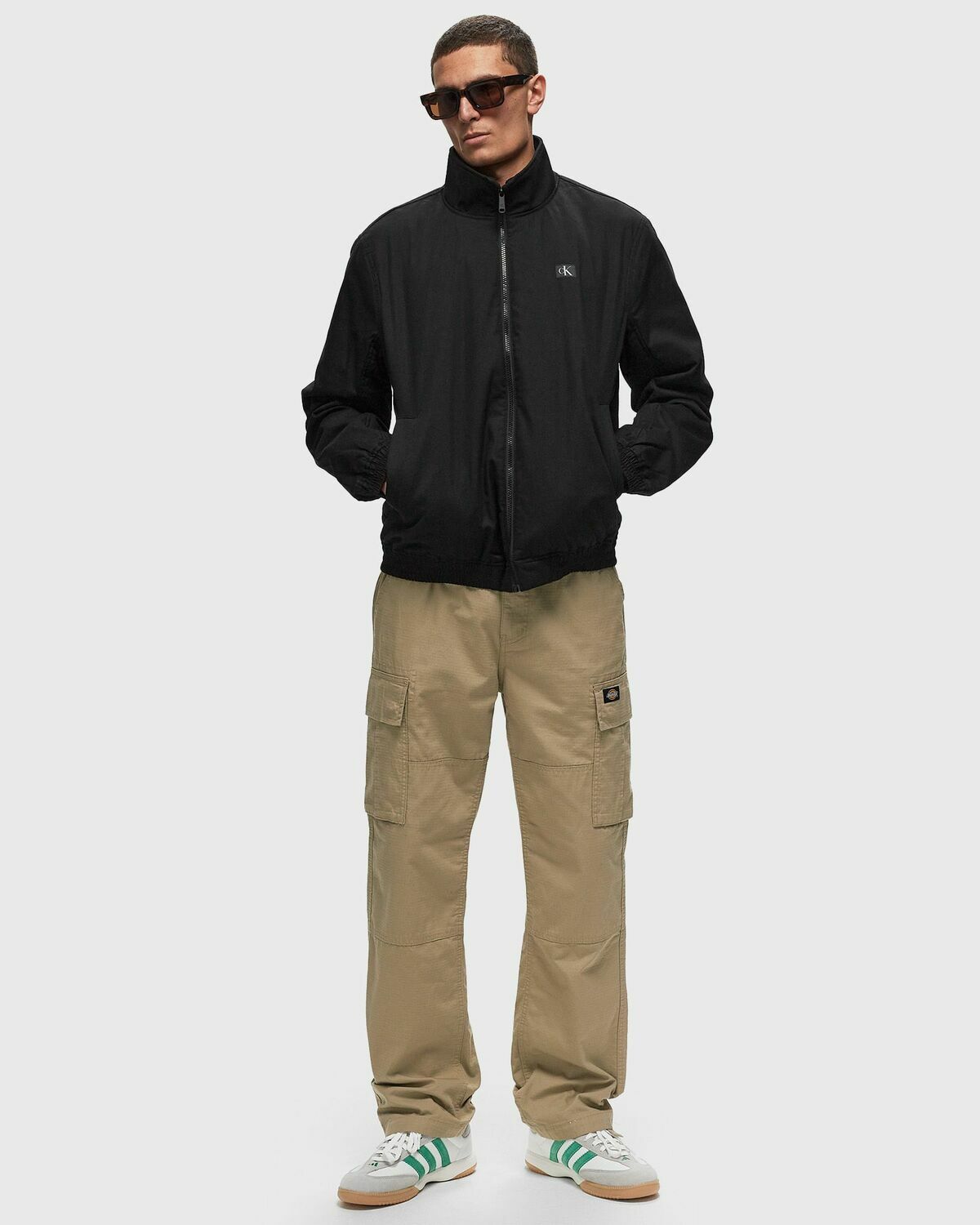 Calvin Klein Jeans Cotton Nylon Canvas Harrington Black Shell Jackets