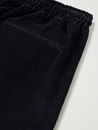 DE BONNE FACTURE - Slim-Fit Cotton-Corduroy Drawstring Trousers - Blue