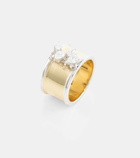 Rainbow K Erin 18kt gold and white gold ring with diamonds