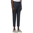 Z Zegna Navy One Pleat Trousers