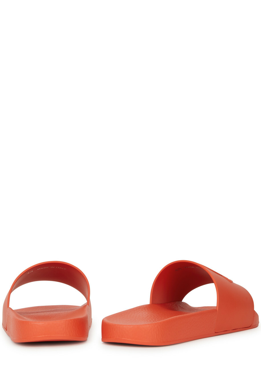 Moncler Basile Logo Rubber Sliders Orange