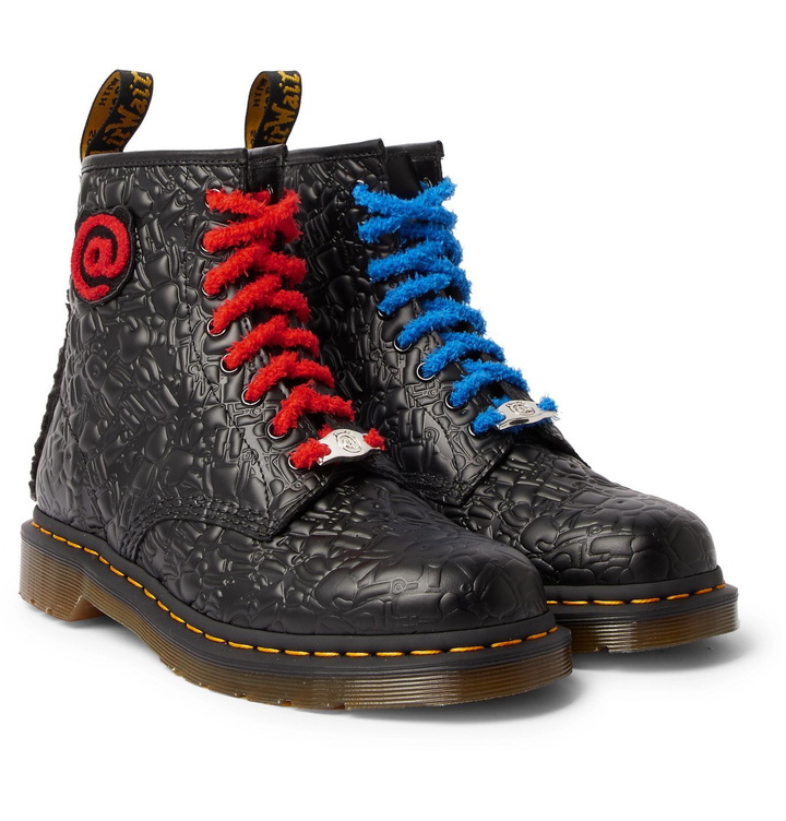 Photo: Dr. Martens - Bearbrick Faux Fur-Trimmed Quilted Leather Boots - Black