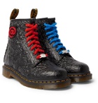 Dr. Martens - Bearbrick Faux Fur-Trimmed Quilted Leather Boots - Black