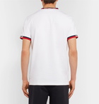 Moncler - Logo Webbing-Trimmed Stretch-Cotton Jersey T-Shirt - White