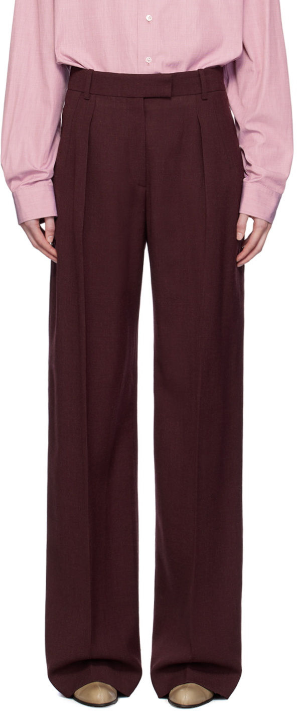 The Row Burgundy Antone Trousers