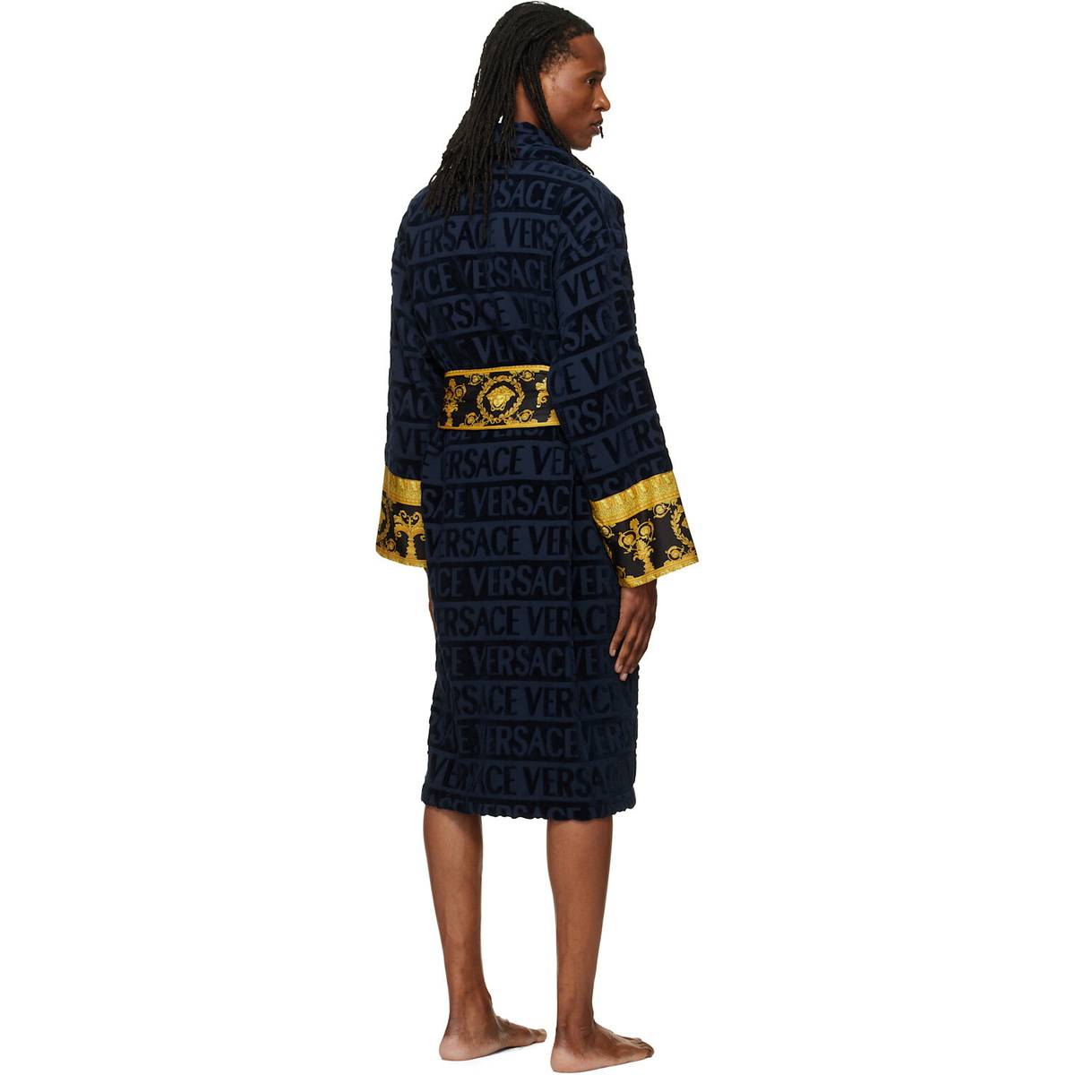 Versace Navy 'I Heart Baroque' Bathrobe