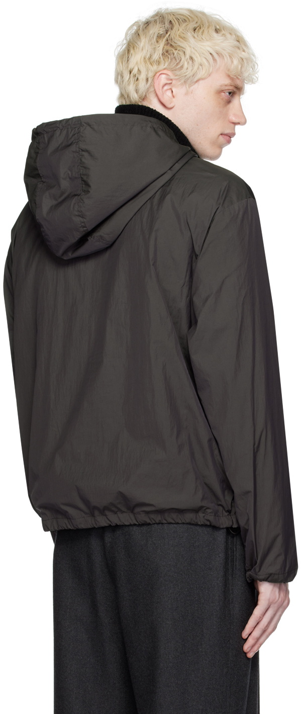 AMOMENTO Brown Half-Zip Hoodie
