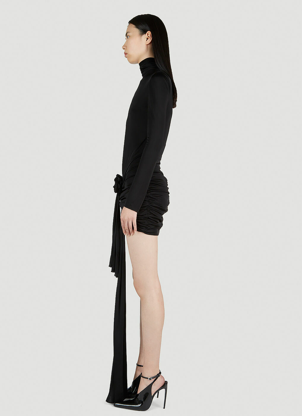 ワンピース Saint Laurent Ruched mini dress 23741781_54572854_600.jpg