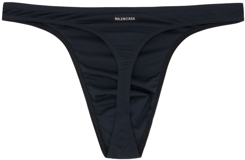 Balenciaga Black 'Balenciaga' Thong