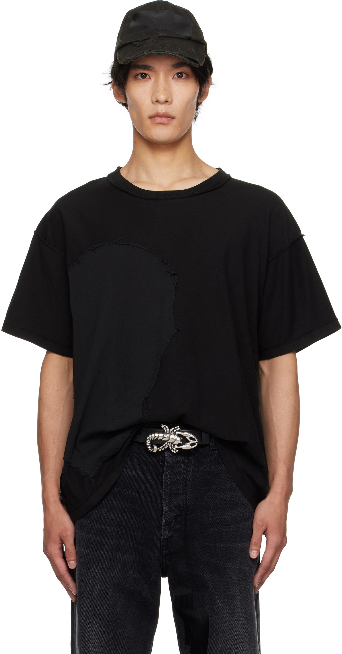 ALEXANDER DIGENOVA Black Scrap Inside Out T-shirt