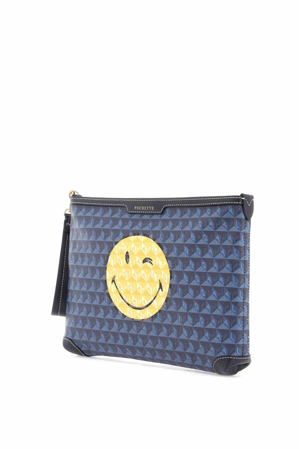 ANYA HINDMARCH i am a plastic bag eyes pochette Blue Anya Hindmarch