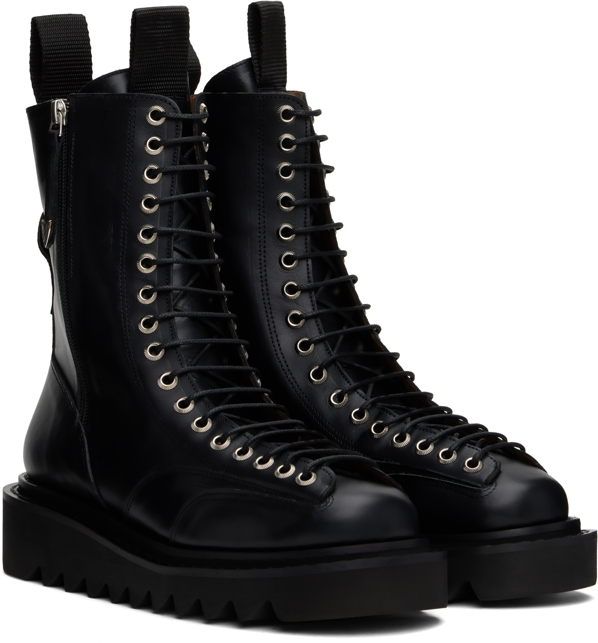 Toga Virilis Black Lace-Up Boots