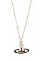 Vivienne Westwood Mayfair Bas Relief orb Rhodium-plated Necklace - Black - One Size