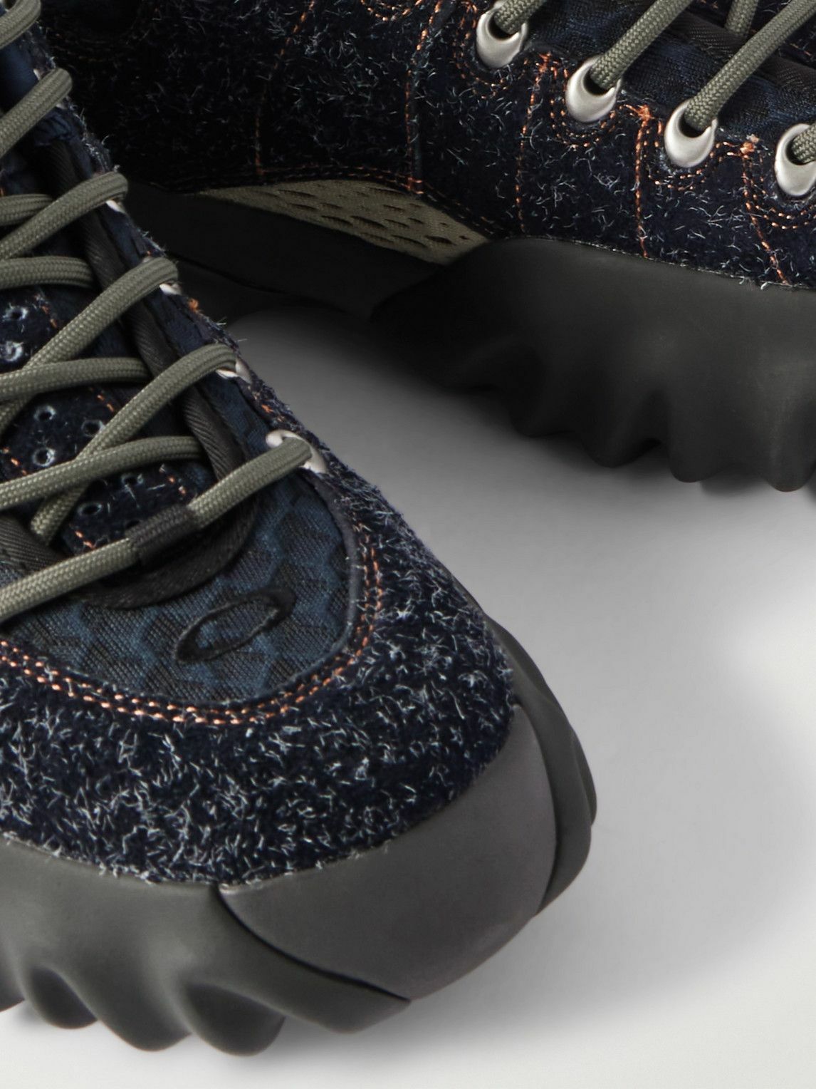Oakley Factory - Edge Mesh, Canvas and Rubber-Trimmed Brushed-Suede Boots - Blue