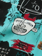 Wacko Maria - Jean-Michel Basquiat Convertible-Collar Printed Crepe Shirt - Blue
