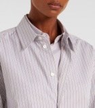 Tod's Belted striped cotton poplin shirt