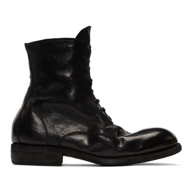Photo: Guidi Black Classic Lace-Up Boots