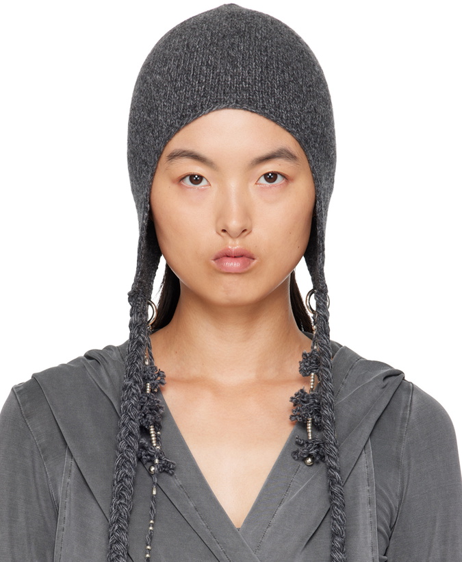 Photo: HYEIN SEO Gray Tassel Charm Beanie
