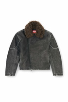 Diesel Biker jacket with detachable collar - Jackets Mens in Grey