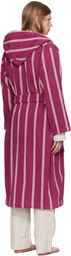 Tekla Burgundy Terry Hooded Bathrobe